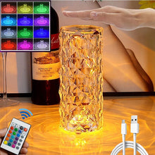 Load image into Gallery viewer, Crystal Lamp Touch Table Bedside Lamps Light Fixture 16 Colors LED Atmosphere Room Decor Christmas Room Decoration Home Lights
